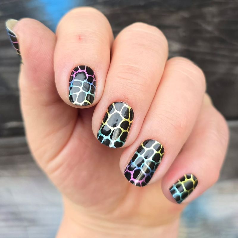 Mystic Heat, UV-Gel-Folie, 20er-Nagelfolie Magic Nail Wraps NG200753 mit Metallicdruck