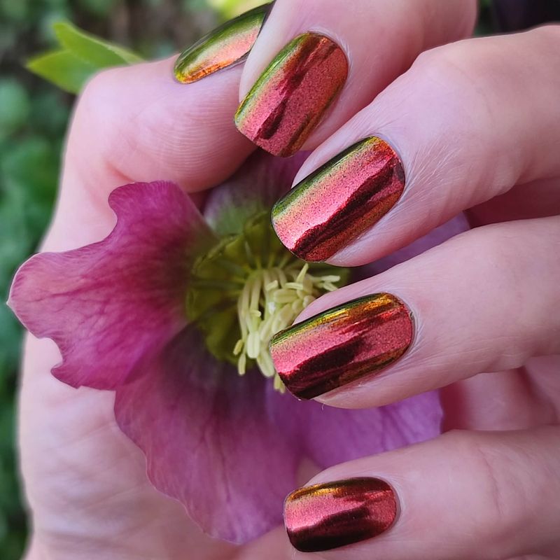 Red Corvette, UV-Gel-Folie, 20er-Nagelfolie Magic Nail Wraps NG200724 mit Mirror-Effekt (Chromefolie)