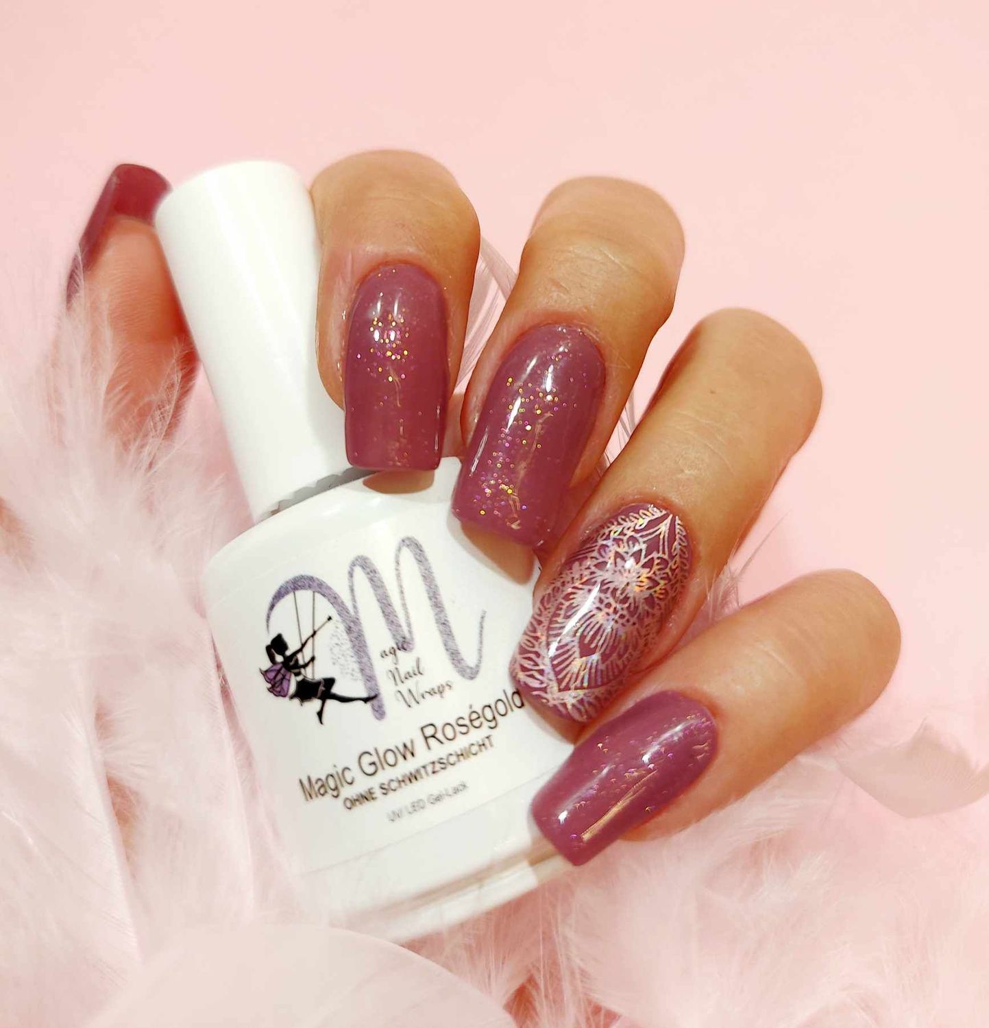 Magic Nail Wraps Magic Glow Roségold UV/LED Top Coat ohne Schwitzschicht Nagellack-Flasche mit 13 g, 1 Stück  Versand weiterhin nur innerhalb Deutschlands möglich!
