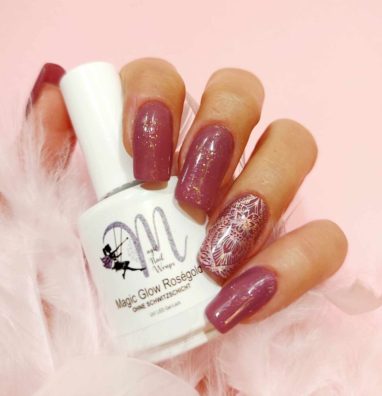 Magic Nail Wraps Magic Glow Roségold UV/LED Top Coat ohne Schwitzschicht Nagellack-Flasche mit 13 g, 1 Stück  Versand weiterhin nur innerhalb Deutschlands möglich!