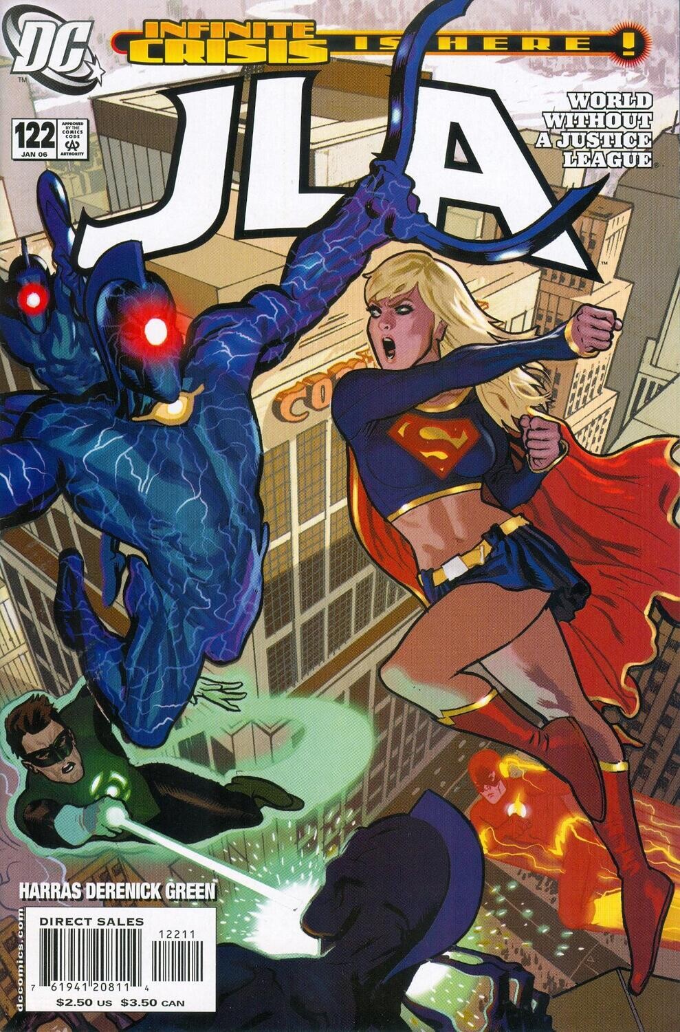JLA (Justice League) #122 - DC Comics, January 2006, Tom Derenick art