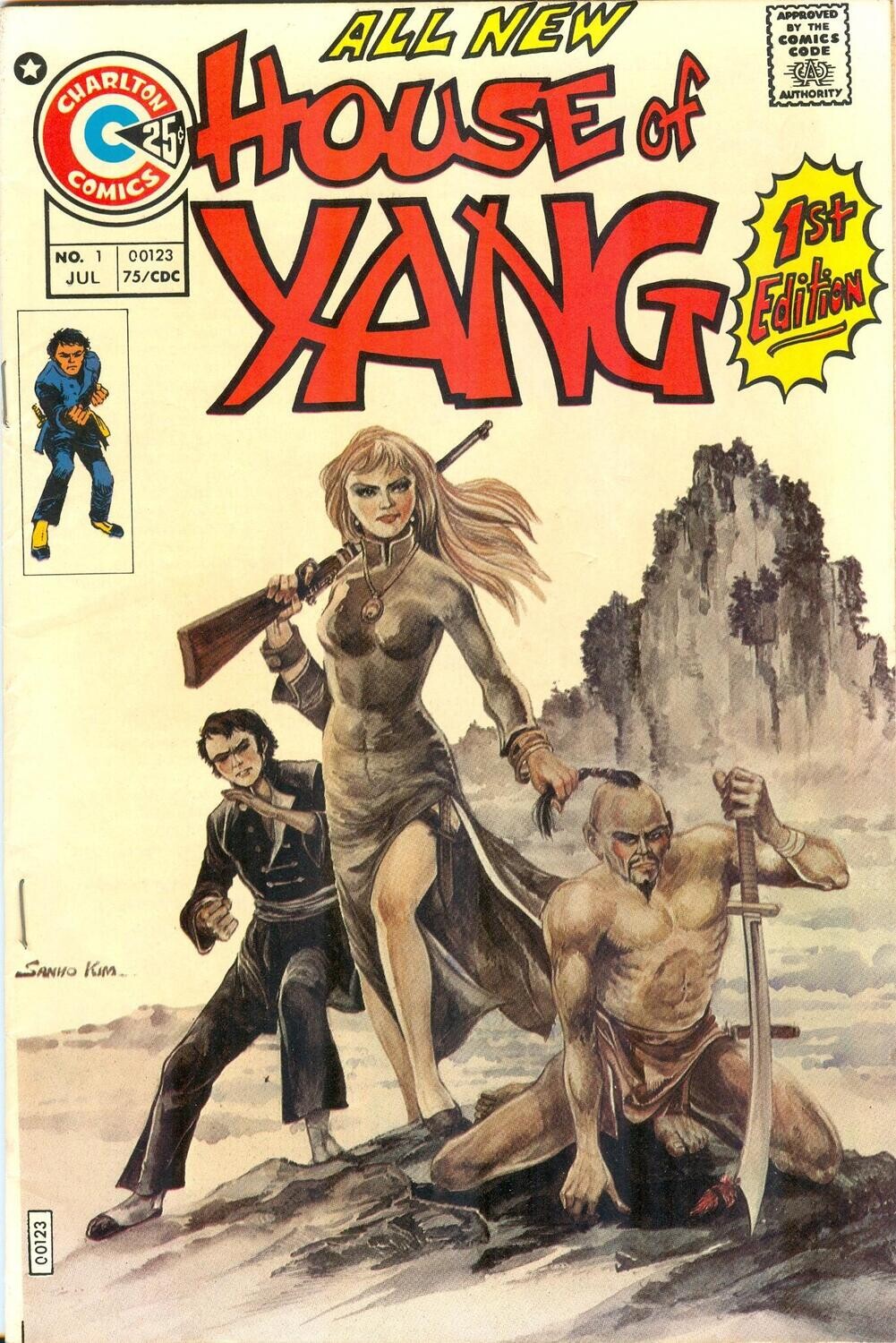 House of Yang #1, Charlton Comics, July 1975, 25¢ cover, Sanho Kim
