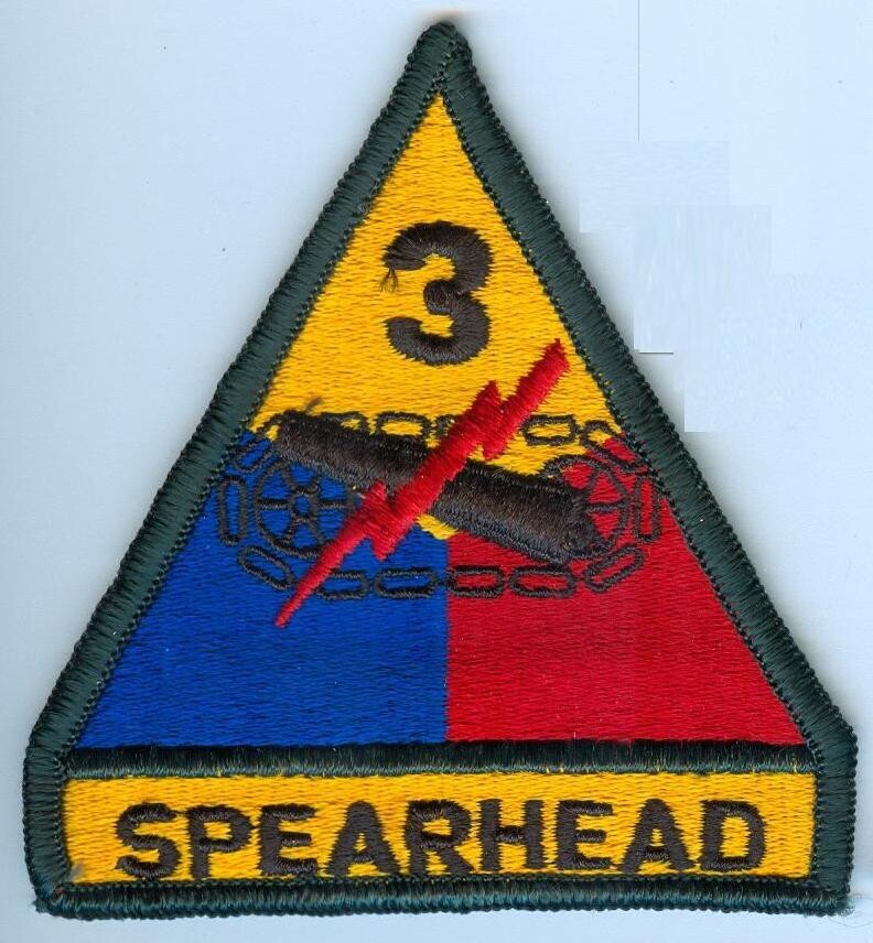 United States - 3rd Armored Division patch, Spearhead, Desert Storm era