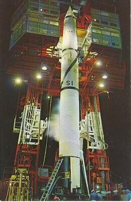 1960 Chrome Postcard: Army Redstone Missile at Cape Canaveral ORIGINAL #39375