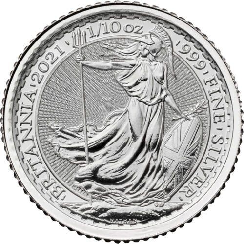 2021 1/10 oz British Silver Britannia - debut issue 20p .999 fine silver bullion