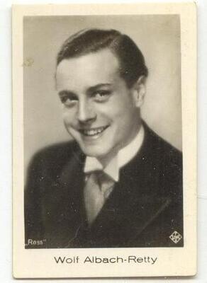 Wolf Albach-Retty, 1930s original cigarette card, #68