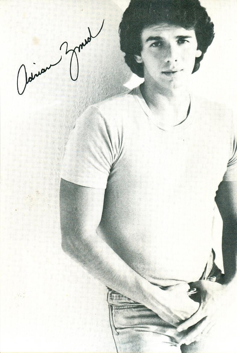 Adrian Zmed promotional photocard, circa 1980, Grease 2, T.J. Hooker, etc.