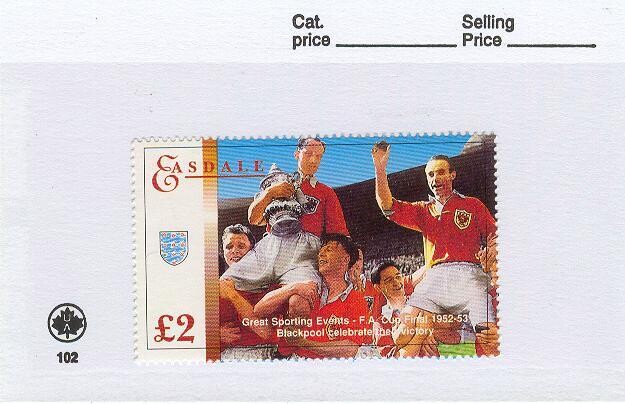 Sir Stanley Matthews £2 stamp, Blackpool FC 1953 FA Cup