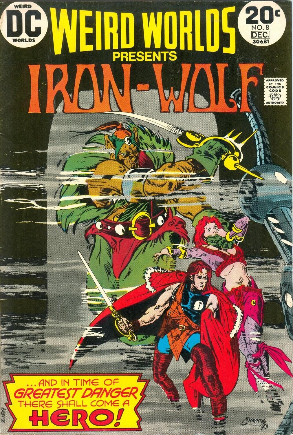 Weird Worlds #8, DC Comics, December 1972 - Iron-Wolf by Howard Chaykin 20¢