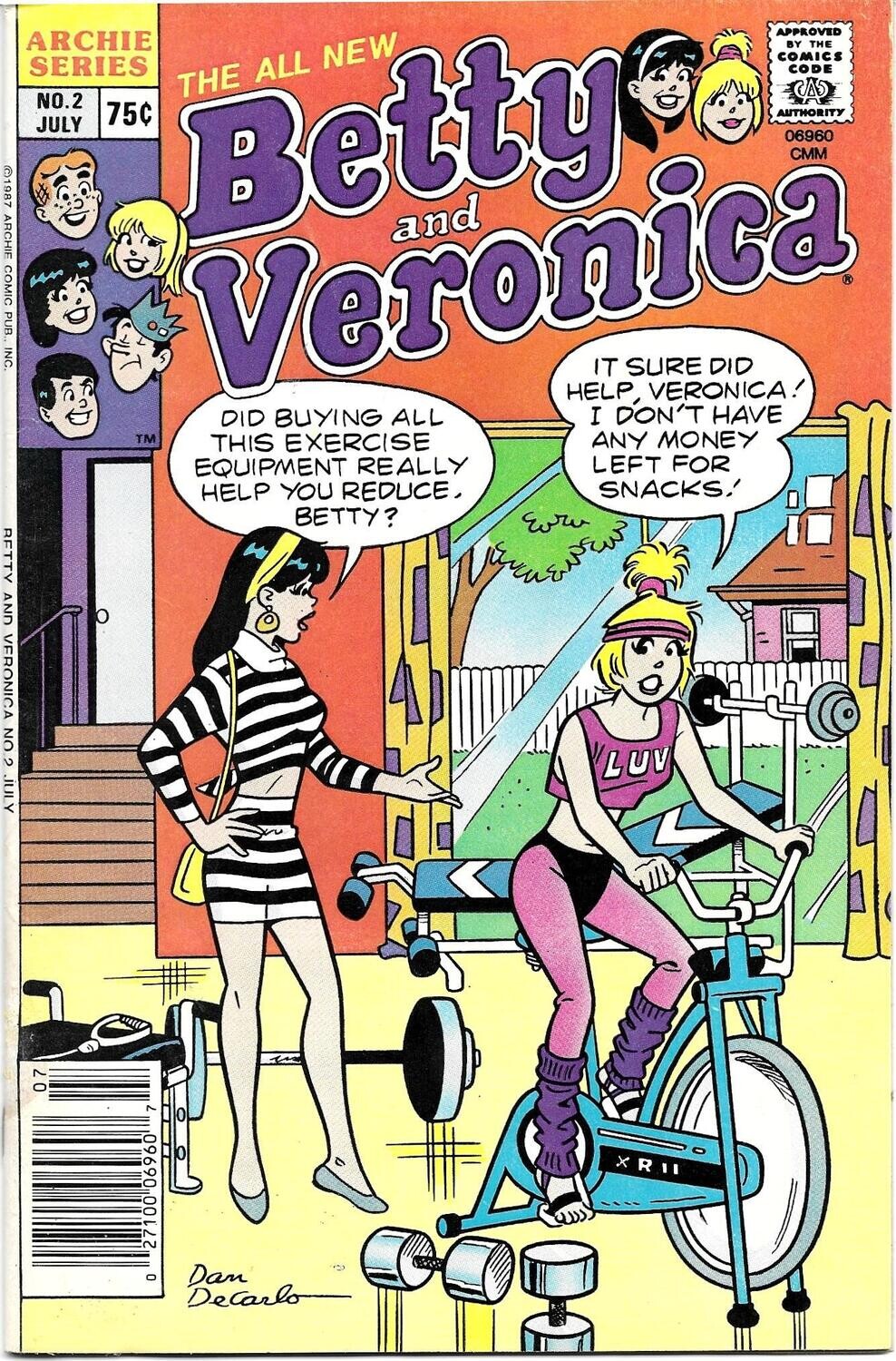 Betty and Veronica #2, July 1987, 75¢, Dan DeCarlo cover and interior