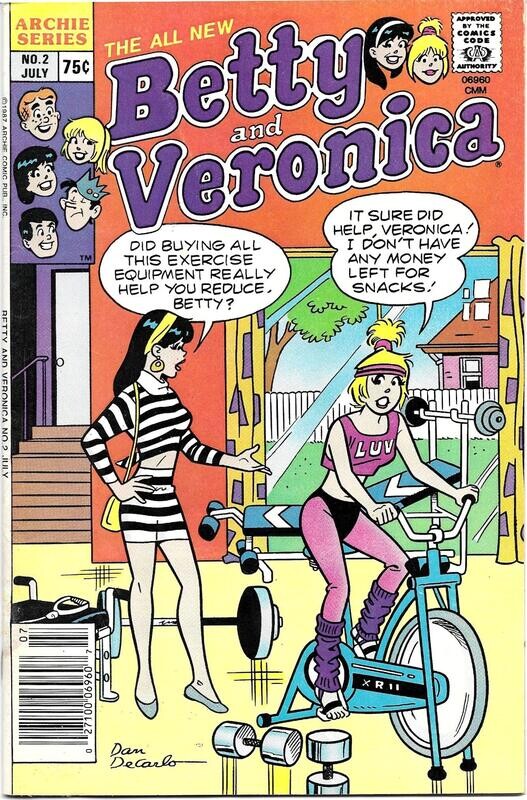 Betty and Veronica #2, July 1987, 75¢, Dan DeCarlo cover and interior