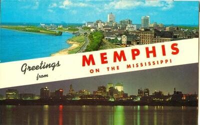 1967 Chrome Postcard - Memphis on the Mississippi - skyline MINT