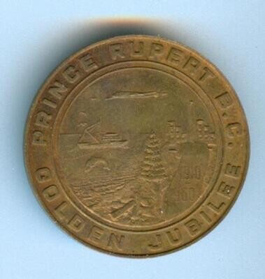 Prince Rupert, B.C. - Golden Jubilee 1910-1960 - $1 Municipal Trade Token