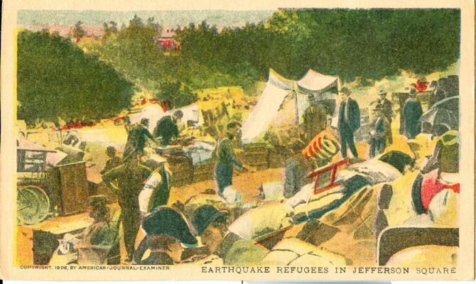San Francisco Earthquake, Refugees in Jefferson Square