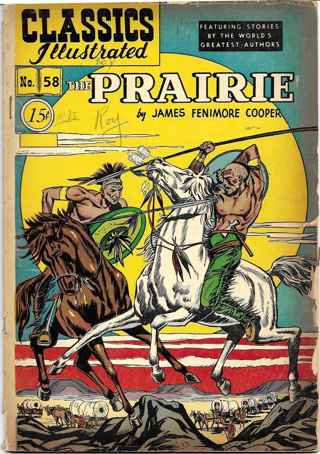 Classics Illustrated #58 (HRN 78) The Prairie - December 1950 - Rudy Palais art