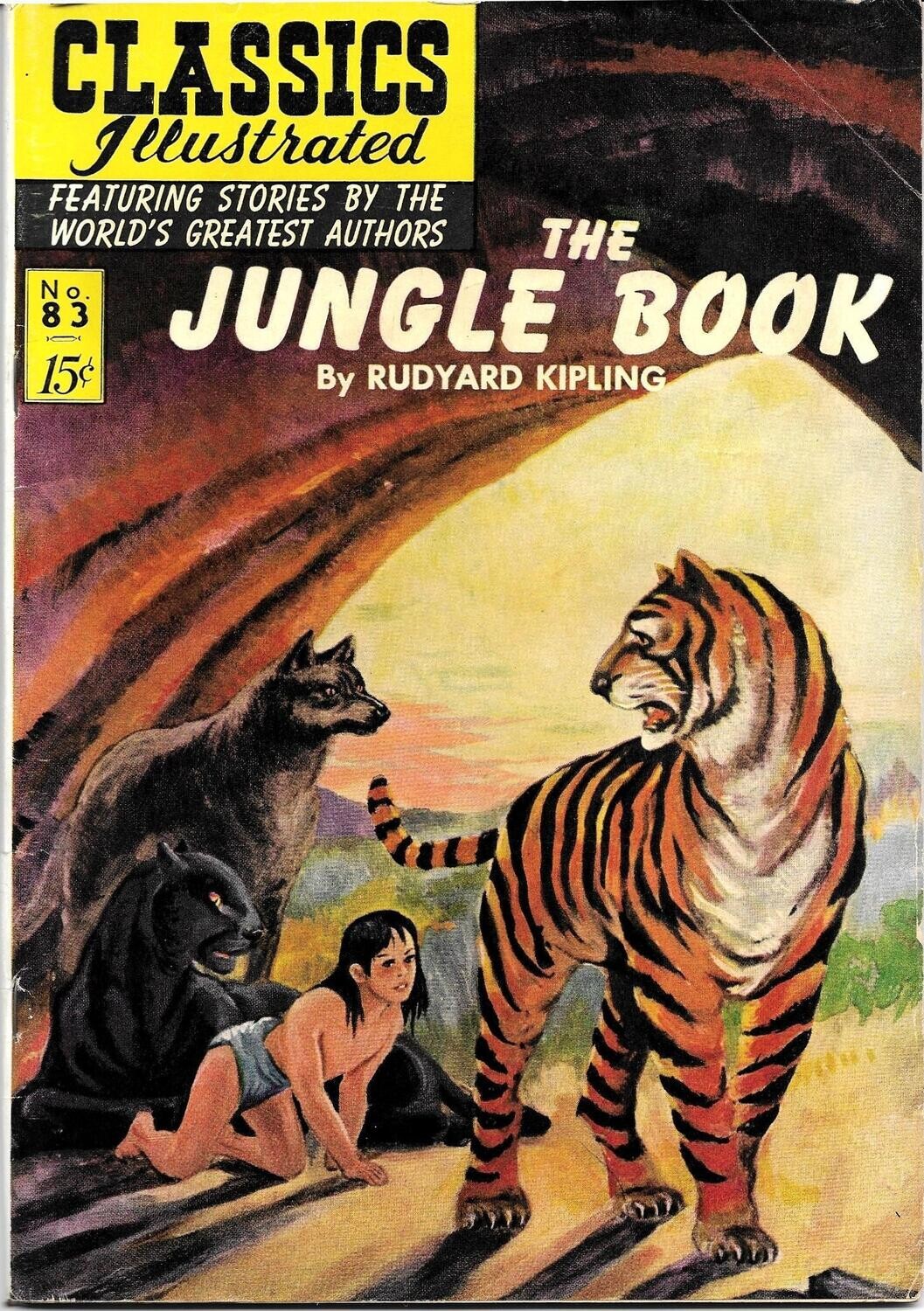 Classics Illustrated #83 (HRN 85) Jungle Book - May 1951, Alex Blum art, original