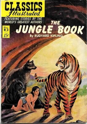 Classics Illustrated #83 (HRN 85) Jungle Book - May 1951, Alex Blum art, original