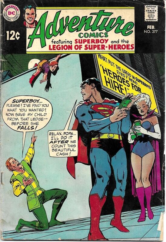 Adventure Comics #377 - February 1969, DC Comics, Neal Adams &amp; Win Mortimer AG