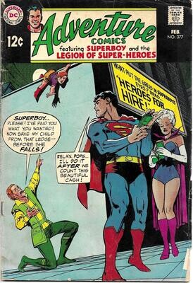 Adventure Comics #377 - February 1969, DC Comics, Neal Adams &amp; Win Mortimer AG
