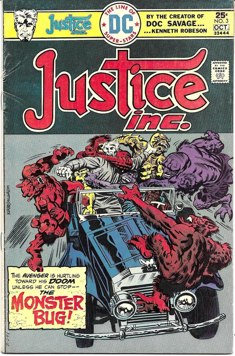 Justice Inc. #3 - DC, September-October 1975 - 25¢ cover, Jack Kirby/Al Milgrom