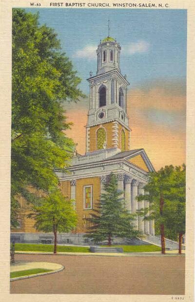 Circa 1939: First Baptist Church - Winston-Salem, N.C.