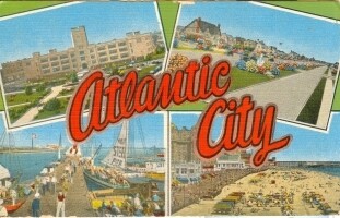 1947 Linen Postcard - Atlantic City, New Jersey, four views
