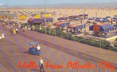 1950s Chrome: Hello from Atlantic City. Boardwalk/Beach