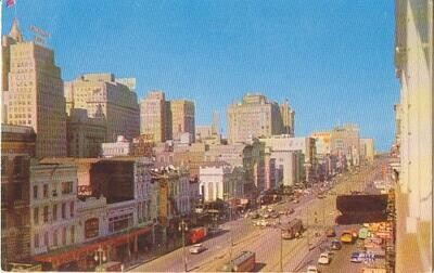 1954 Chrome: Canal Street &amp; skyline, New Orleans