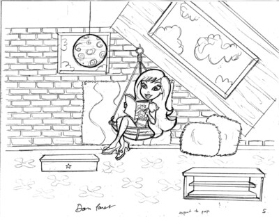 Bratz large splash pencil art! 14x11 original by Archie Comics artist Dan Parent