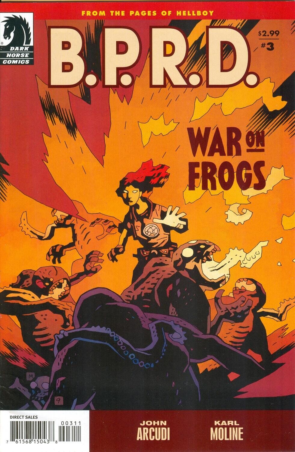 B.P.R.D.: War on Frogs #3, Dark Horse Comics, June 2009, Mike Mignola cover