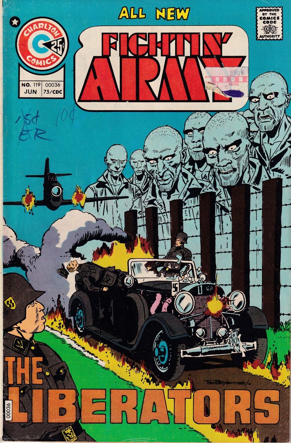 Fightin&#39; Army #119, Charlton Comics, June 1975, 25¢ Pat Boyette, Holocaust cover