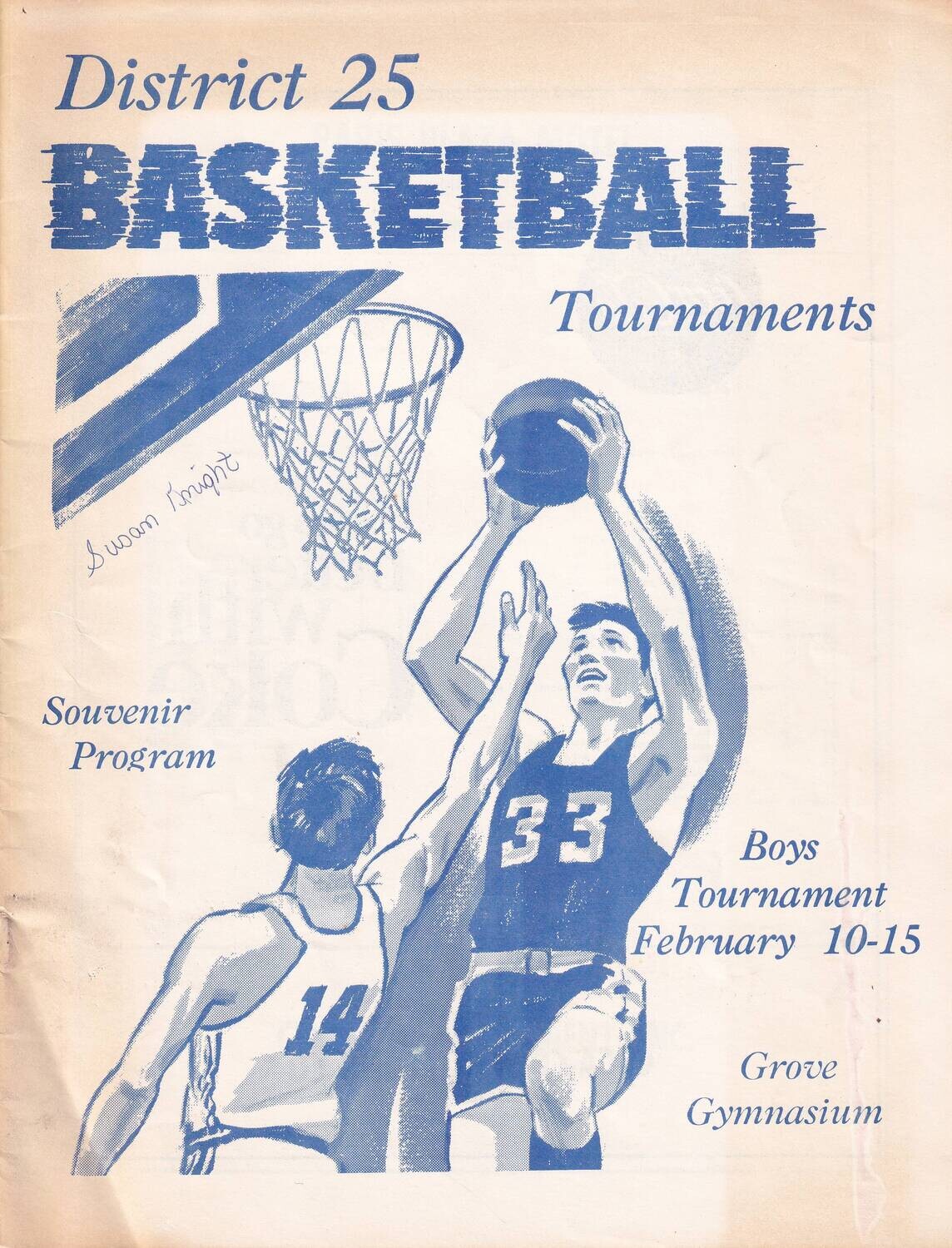 1969 Tennessee District 25 Boys Basketball Tournament Souvenir Program