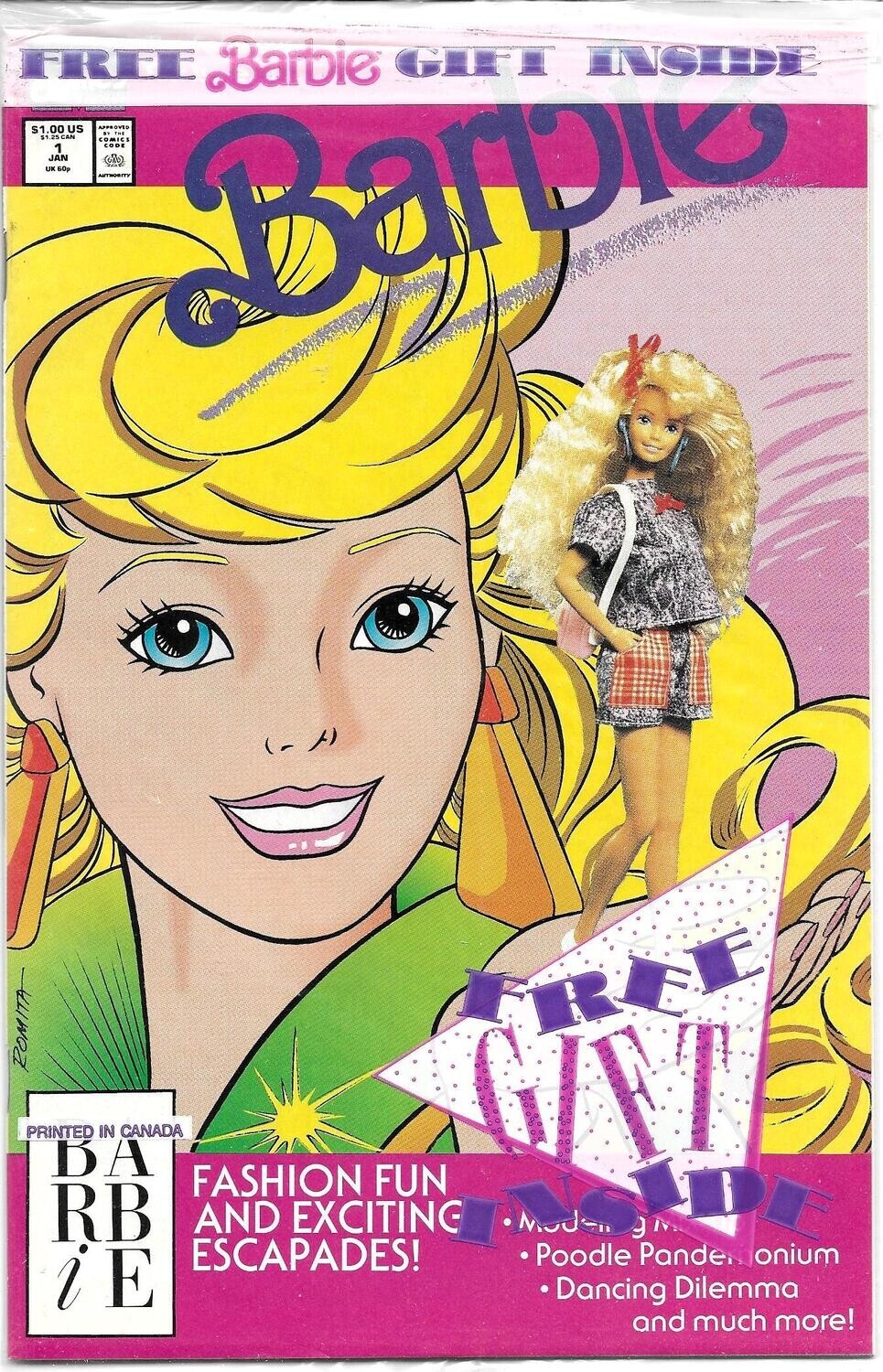 Barbie #1 - Marvel Comics - January 1991 - $1 polybagged with Barbie pink card