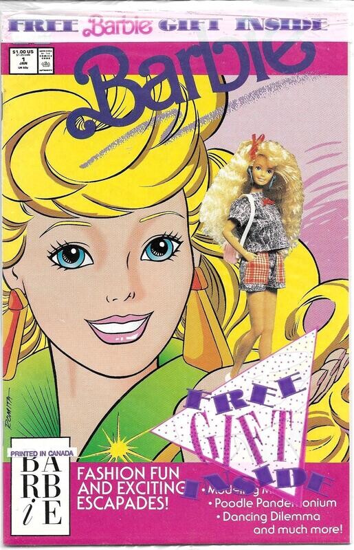 Barbie #1 - Marvel Comics - January 1991 - $1 polybagged with Barbie pink card