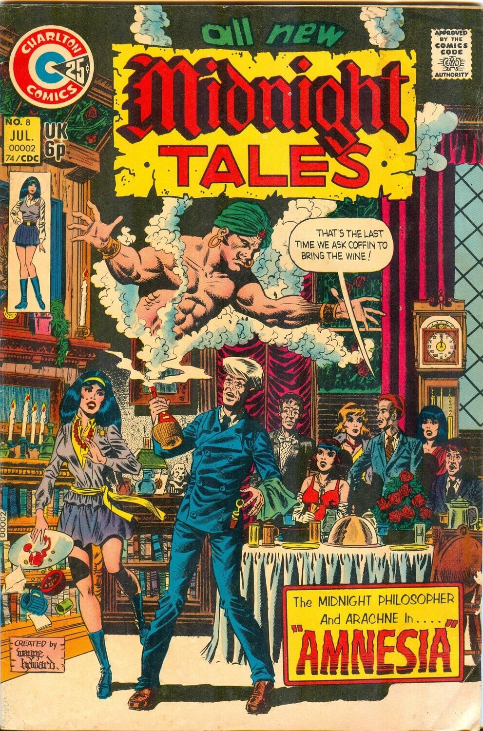 Midnight Tales #8, July 1974, Charlton Comics, 25¢ cover, Wayne Howard