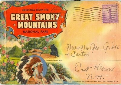 1941 Linen View Folder: Great Smoky Mountains National Park