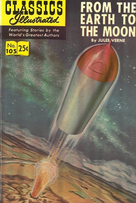 Classics Illustrated #105 (HRN 169) From the Earth to the Moon - Warehouse copy