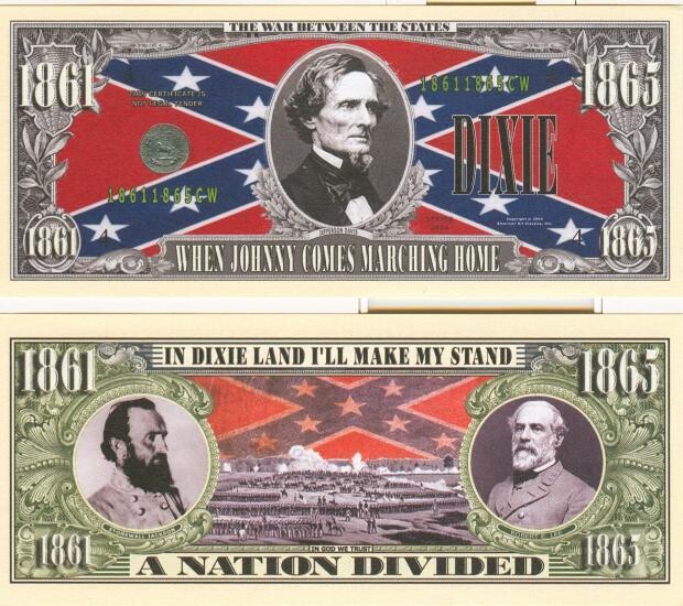 U.S. Civil War Dollar Bill - American Art Classics 2004 Serial number 18611865CW