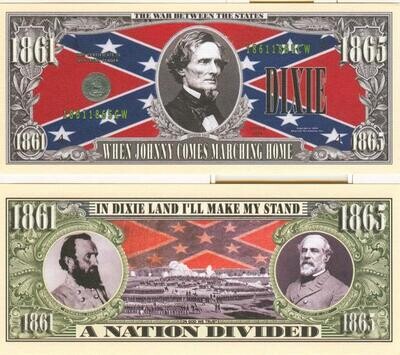 U.S. Civil War Dollar Bill - American Art Classics 2004 Serial number 18611865CW