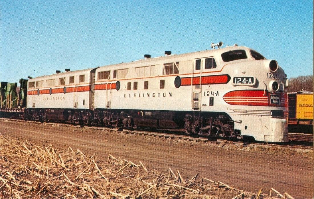 1970s - T-119 Chicago, Burlington &amp; Quincy Railroad. Co., F-3 Diesel #124-A