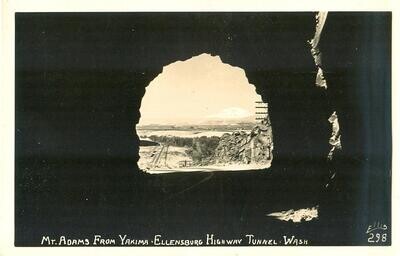 c. 1940 - Mt. Adams from Yakima-Ellensburg Highway Tunnel, Washington REAL PHOTO