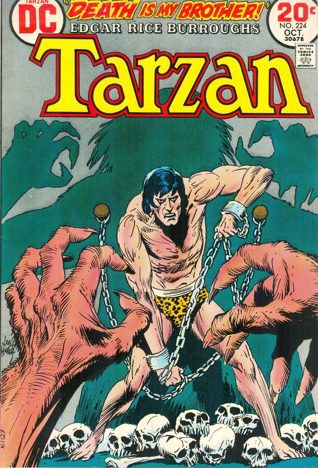 Tarzan #224 - DC Comics - October 1973, 20¢ cover, Kubert art, warehouse find
