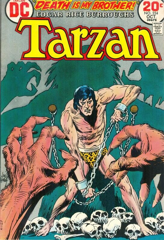 Tarzan #224 - DC Comics - October 1973, 20¢ cover, Kubert art, warehouse find