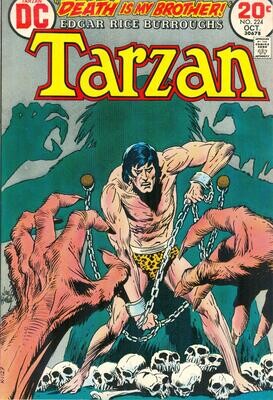 Tarzan #224 - DC Comics - October 1973, 20¢ cover, Kubert art, warehouse find