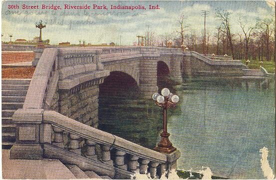 1910 Postcard - 30th Street Bridge, Indianapolis Indiana
