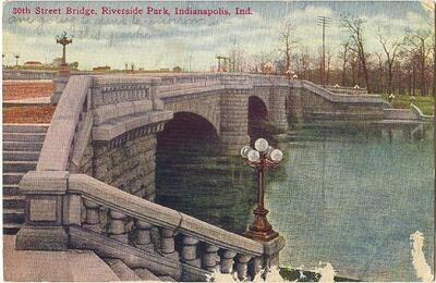 1910 Postcard - 30th Street Bridge, Indianapolis Indiana