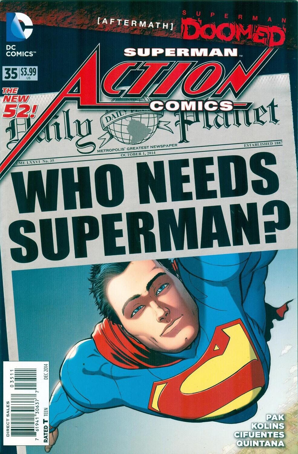 Action Comics #35 (New 52) - DC Comics - December 2014 $3.99 cover, Aaron Kuder