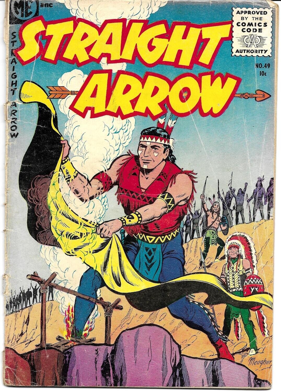Straight Arrow #49, September 1955, ME Comics, Fred Meagher cover and art 10¢