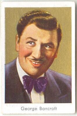 George Bancroft, heavy &amp; hero 1930s cigarette card #49