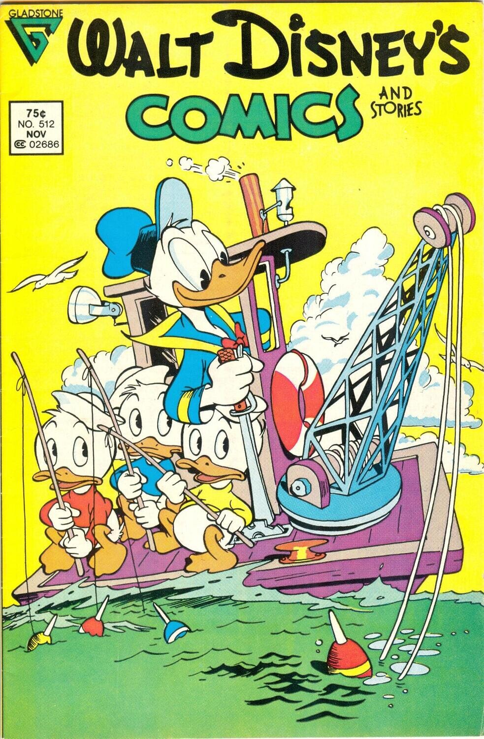Walt Disney&#39;s Comics and Stories #512, November 1986, Gladstone Publishing, 75¢